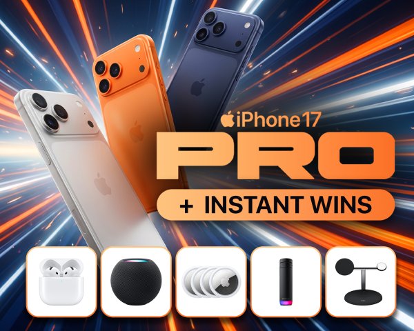 Win An iPhone 17 Pro Max + Instant wins!