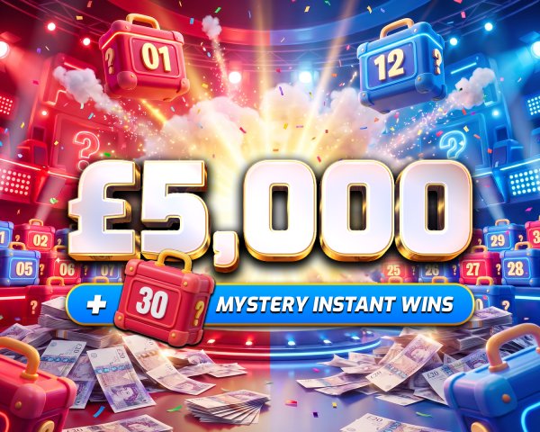 £5,000 Cash + 30 Mystery Instant Wins!