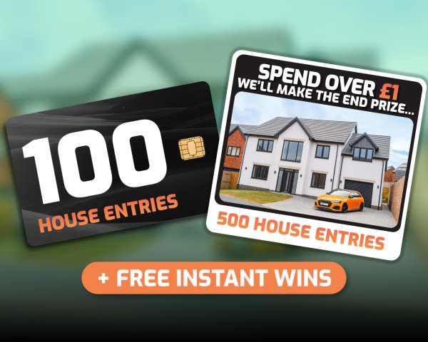 The FREE Daily Instant Win! - 100x House Entries for FREE!