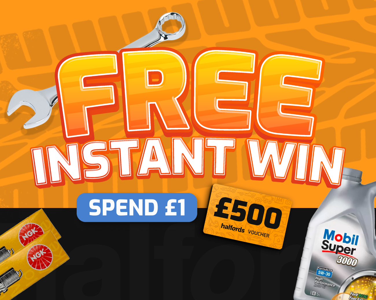 The FREE Daily Instant Win! - £100 Halfords Voucher End Prize!!