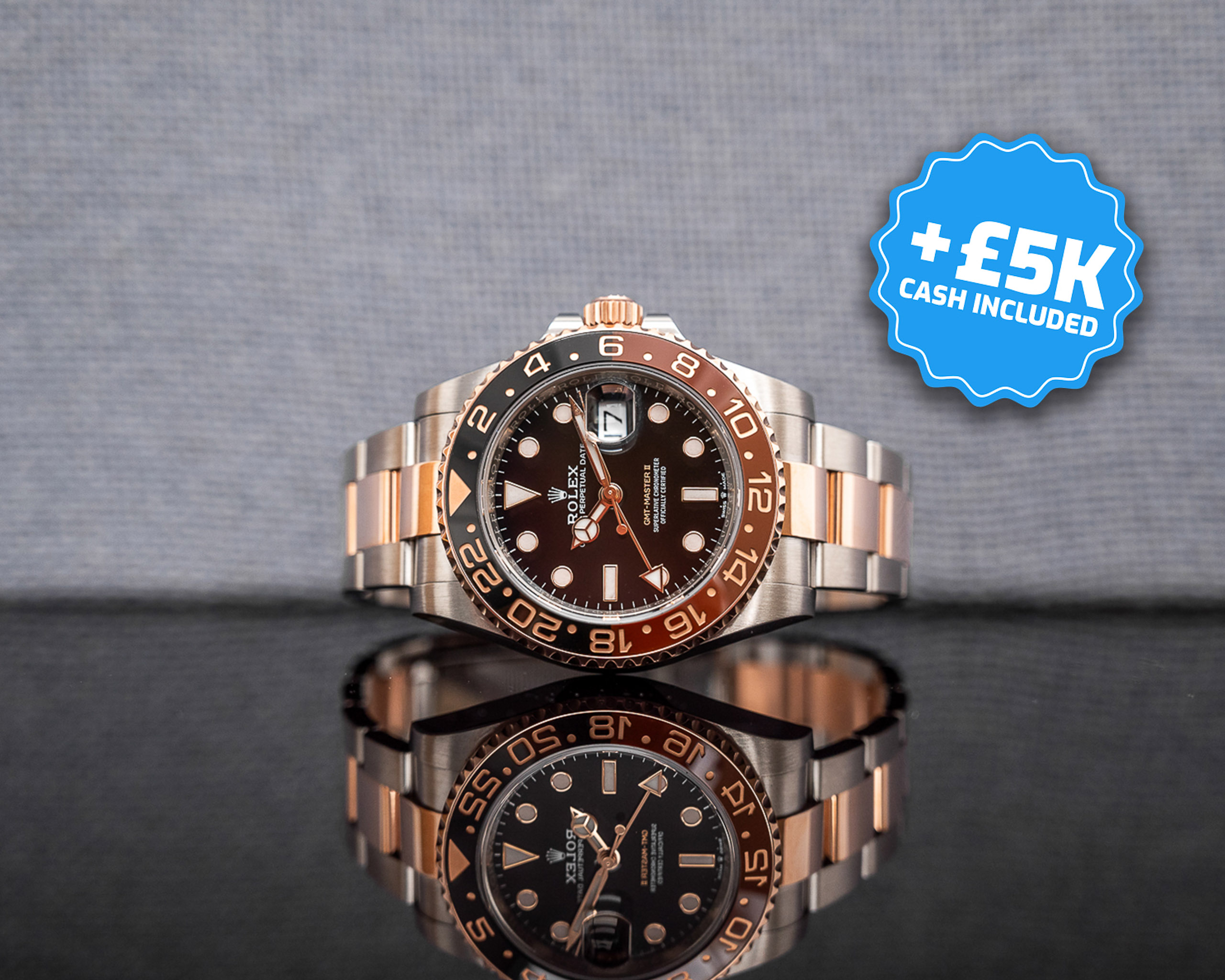 Win This Rolex GMT Master II "Rootbeer" + £5,000 Cash!