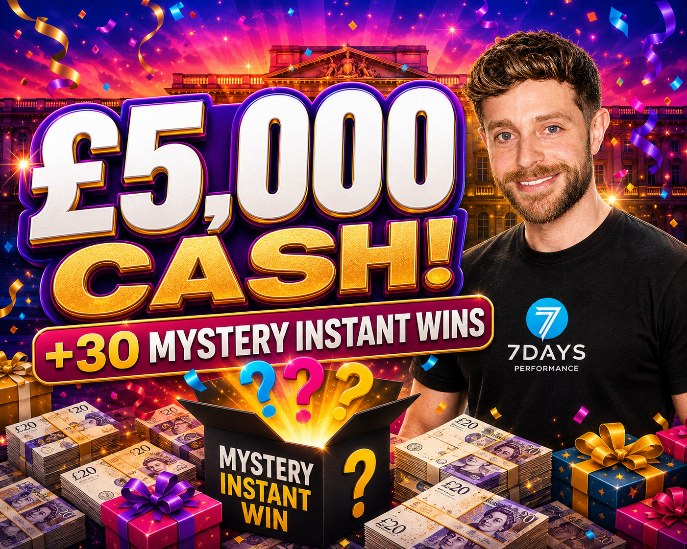 Jacques' £5,000 Cash + 30 Mystery Instant Wins!