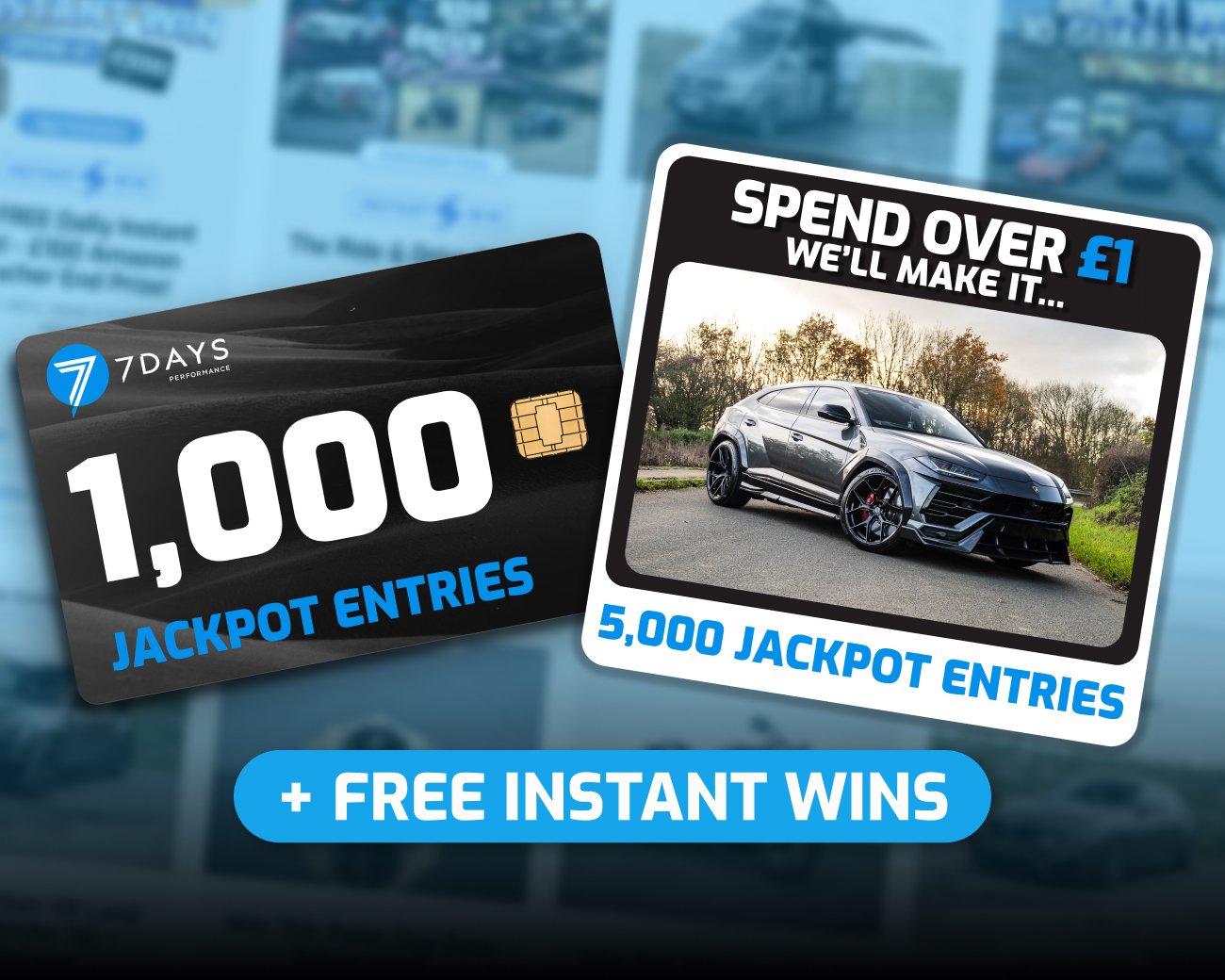 The FREE Daily Instant Win! - 1000x Lamborghini Urus Tickets!